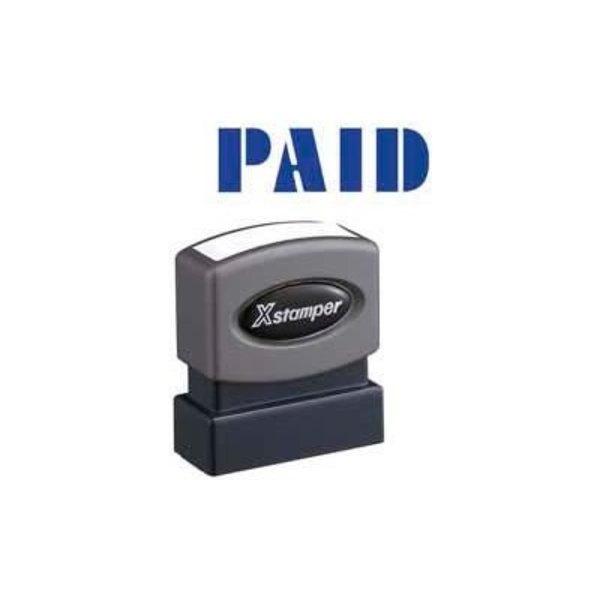 Shachihata Inc. Xstamper® Pre-Inked Message Stamp, PAID, 1-5/8" x 1/2", Blue 1335